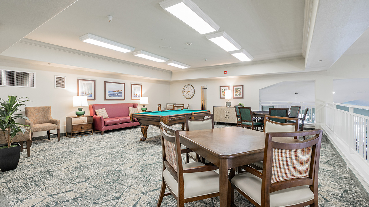 The game room at Heatherwood