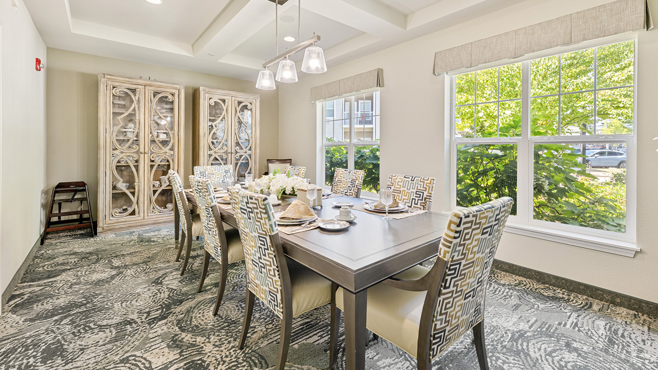 The dining room at Heatherwood