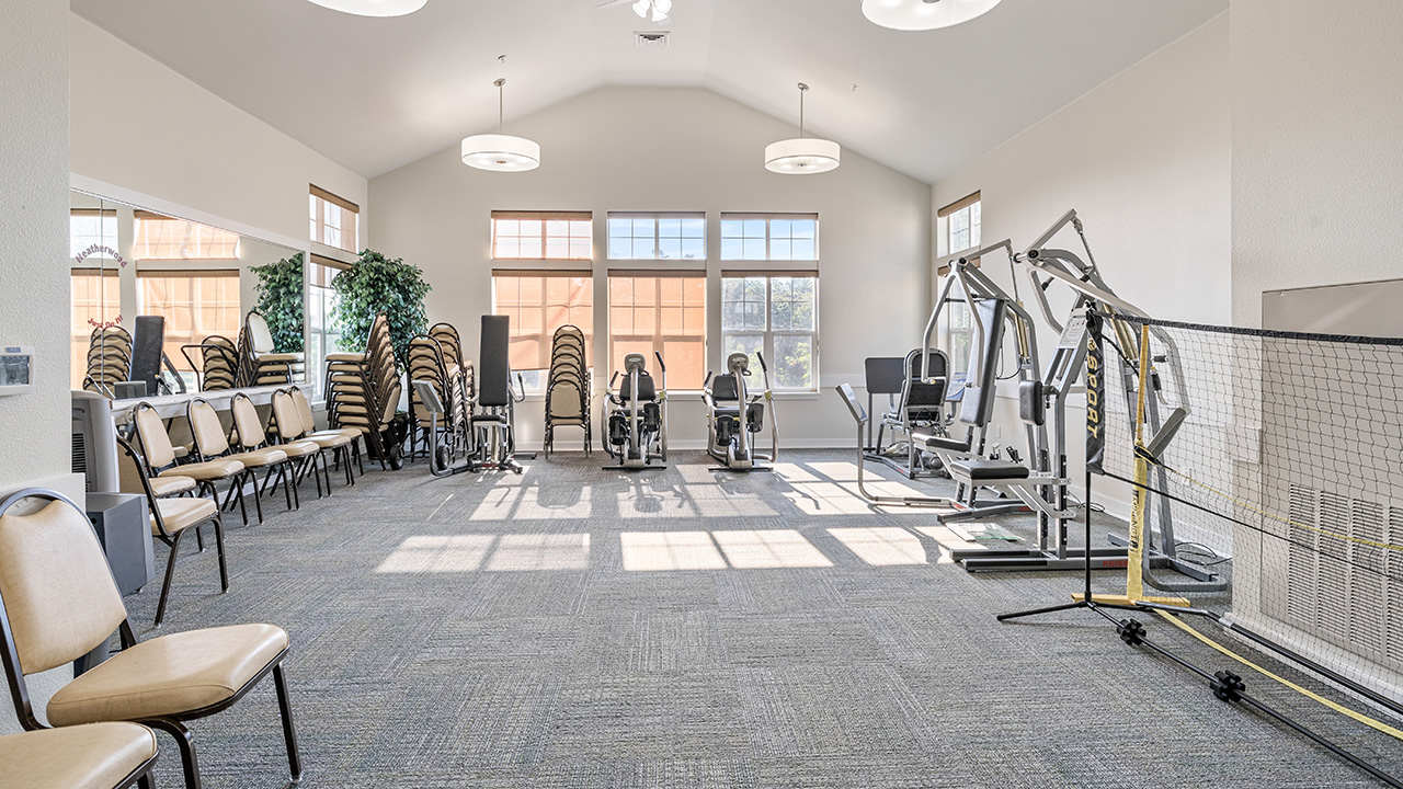 The fitness center at Heatherwood