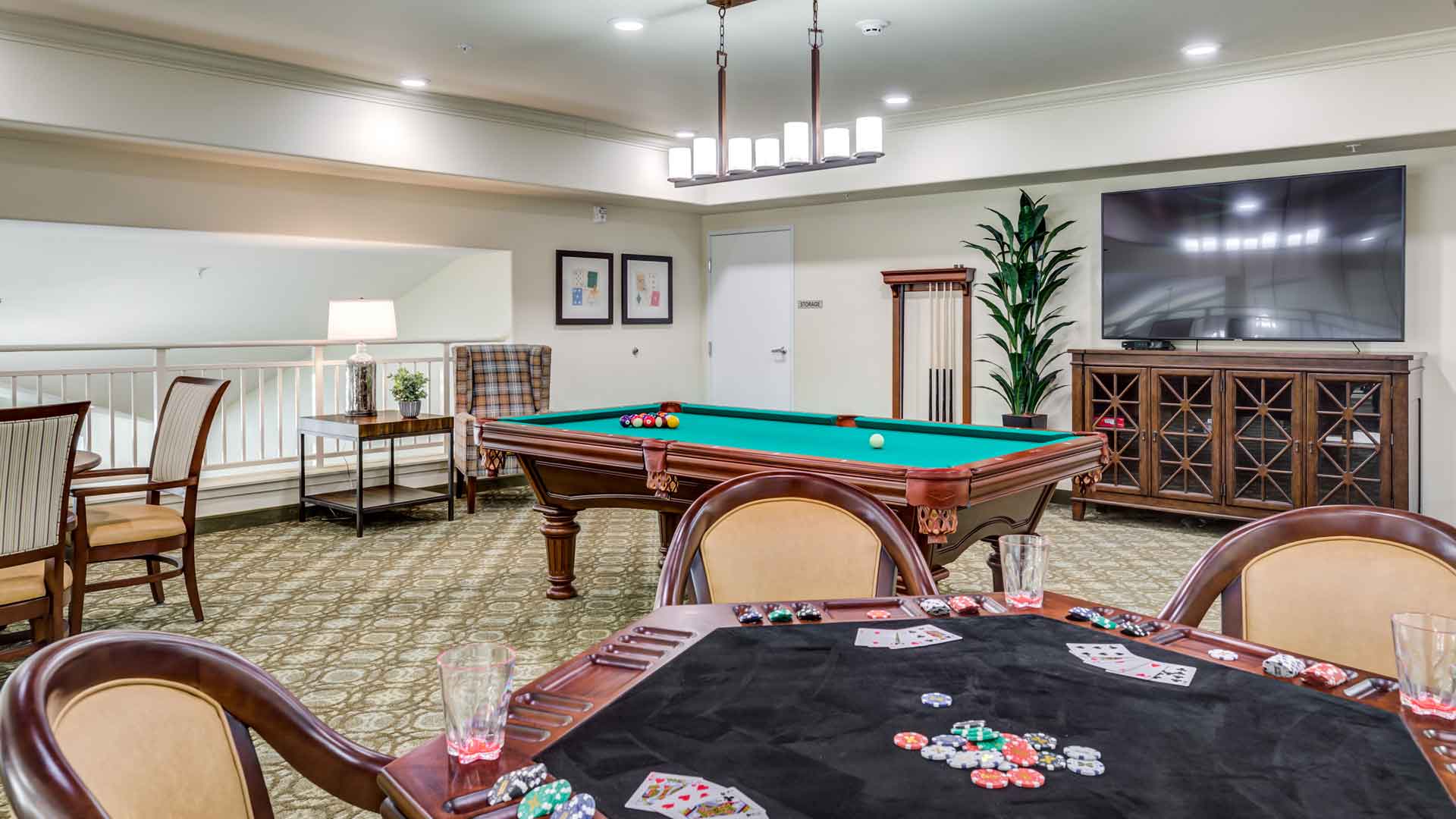 The game room at Heatherwood